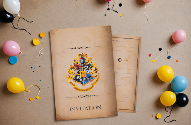 cartons d'invitations avec enveloppes Harry Potter