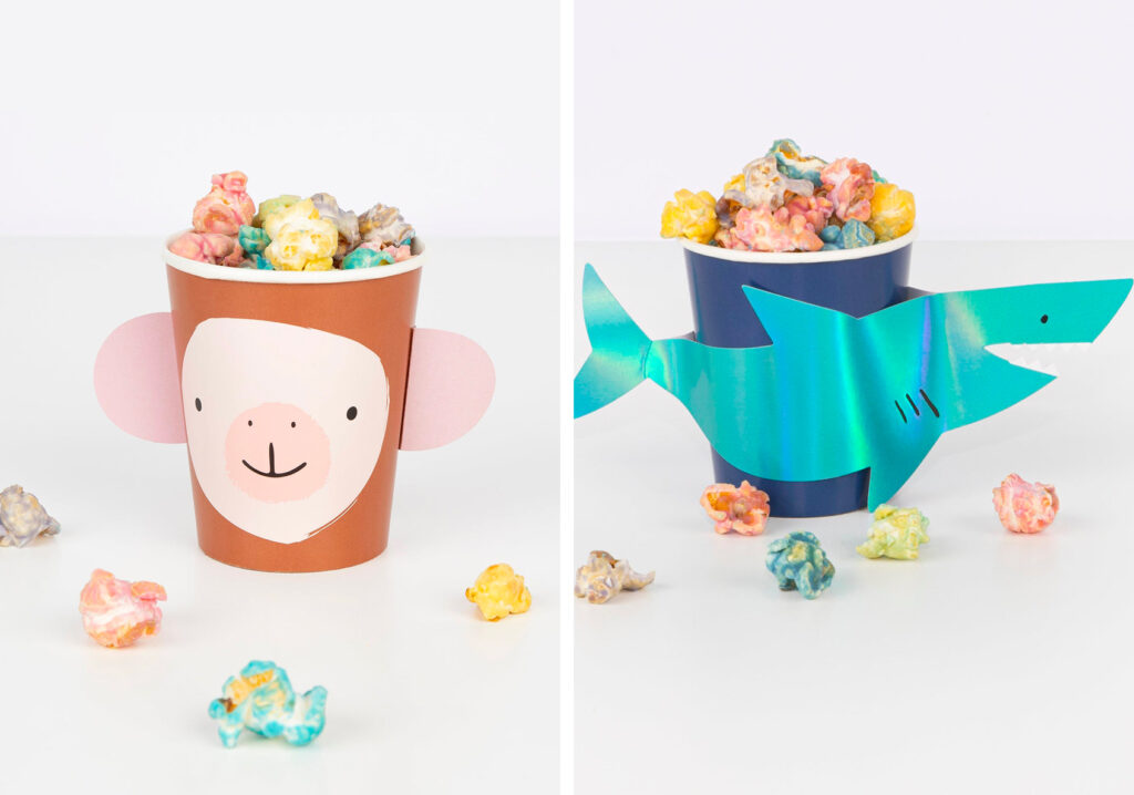 Pop corn et gobelets